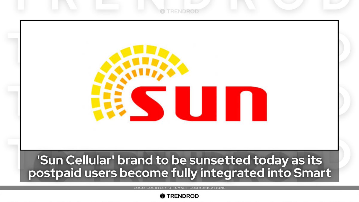 TrendrodPH's tweet image. After almost two decades, the 'Sun Cellular' brand will be officially retired today as it becomes fully integrated into Smart and its sister wireless brands. Sun was launched in 2003 by Digitel, which in turn was acquired by PLDT, also the owner of Smart, in 2011.

#SunCellular