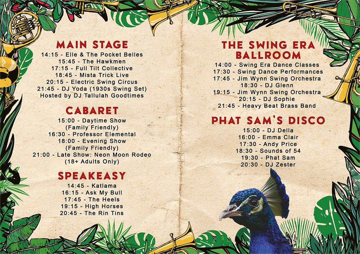 Swingamajig's tweet photo. Ladies &amp; Gentlemen, Swingmajig is nearing and it's time to announce the set times!

Botanical Ball - Daytime Event (14:00-23:00 - Botanical Gardens

Afterparty Times (23:00-04:00 - Hockley Social Club) https://t.co/c8KJZcxpKQ