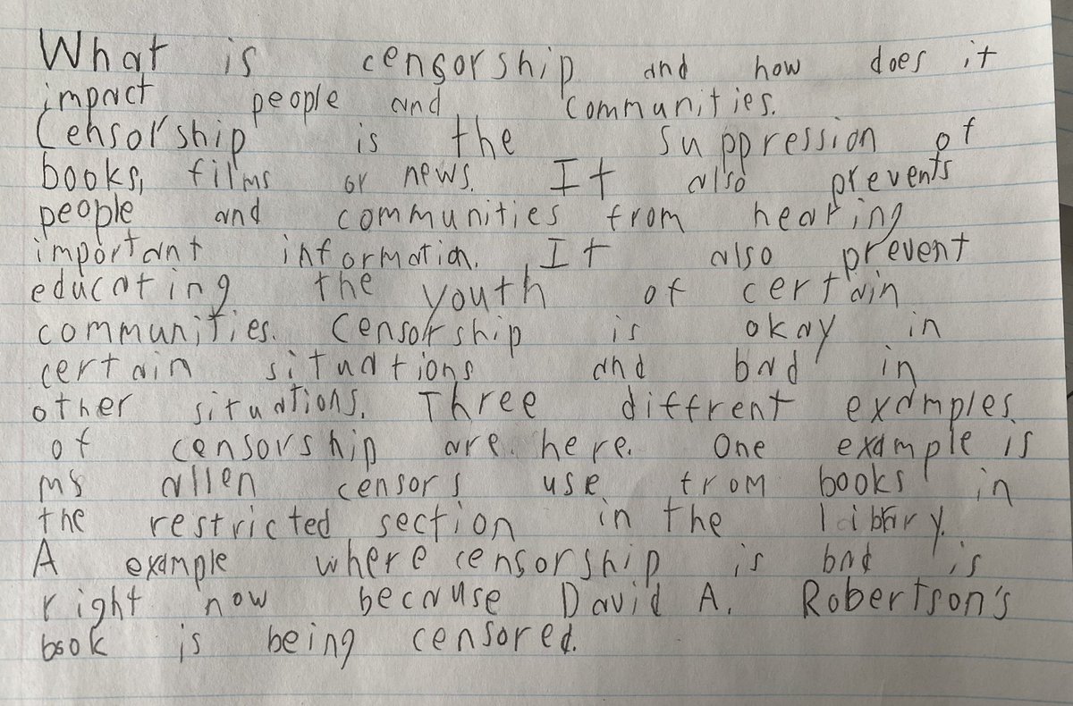 Last week for our current events exploration we investigated the news reports of <a href="/DaveAlexRoberts/">David A. Robertson</a> ‘s #TheGreatBear &amp; its removal from some schools in Ontario. We researched censorship/the impact it has on people &amp; communities as well as the role power plays in decision making 🗞