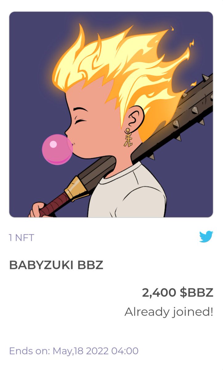 MetsukoNFT's tweet photo. Awe yeah! Another @BabyAzukiNFT up for raffle! I'm in it! This one is ๐ฅ! $BBZ
#BBZ #BabyAzuki #BabyZuki #Raffle https://t.co/38JulpeQDA