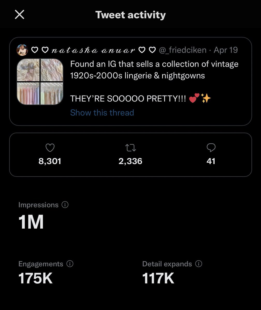_friedciken's tweet photo. Engagement for violettewears

🎉 1 million impressions within 5 days 🎉 https://t.co/6DY4i67Sy3