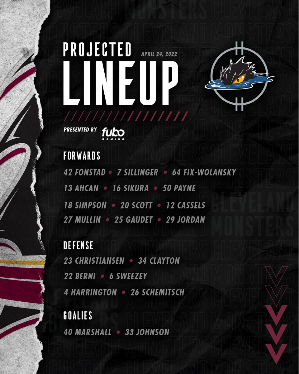 monstershockey's tweet photo. Marshall in net with the same group of skaters in leg two of this weekend series.

@FuboSportsbook  | #MonstersXV https://t.co/0pzsfp9p4f