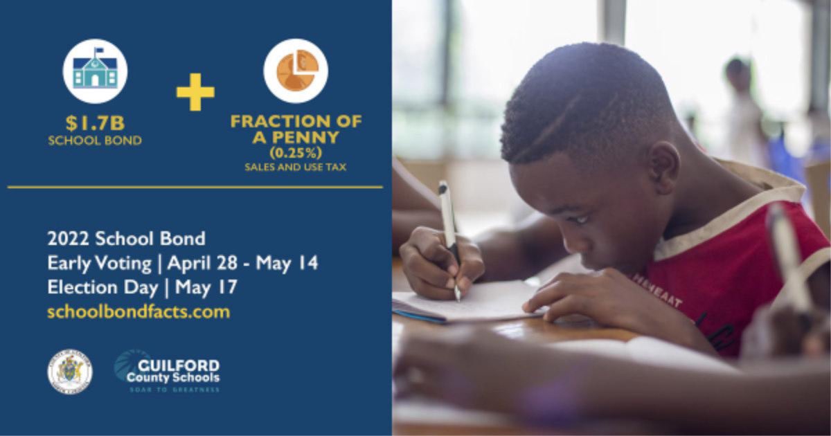 On May 17, voters will have the opportunity to consider a fraction of a penny increase (0.25%) in the sales and use tax rate to help fund the 2022 School Bond. If the tax passes, County Commissioners intend to lower the property tax rate. Learn more: schoolbondfacts.com