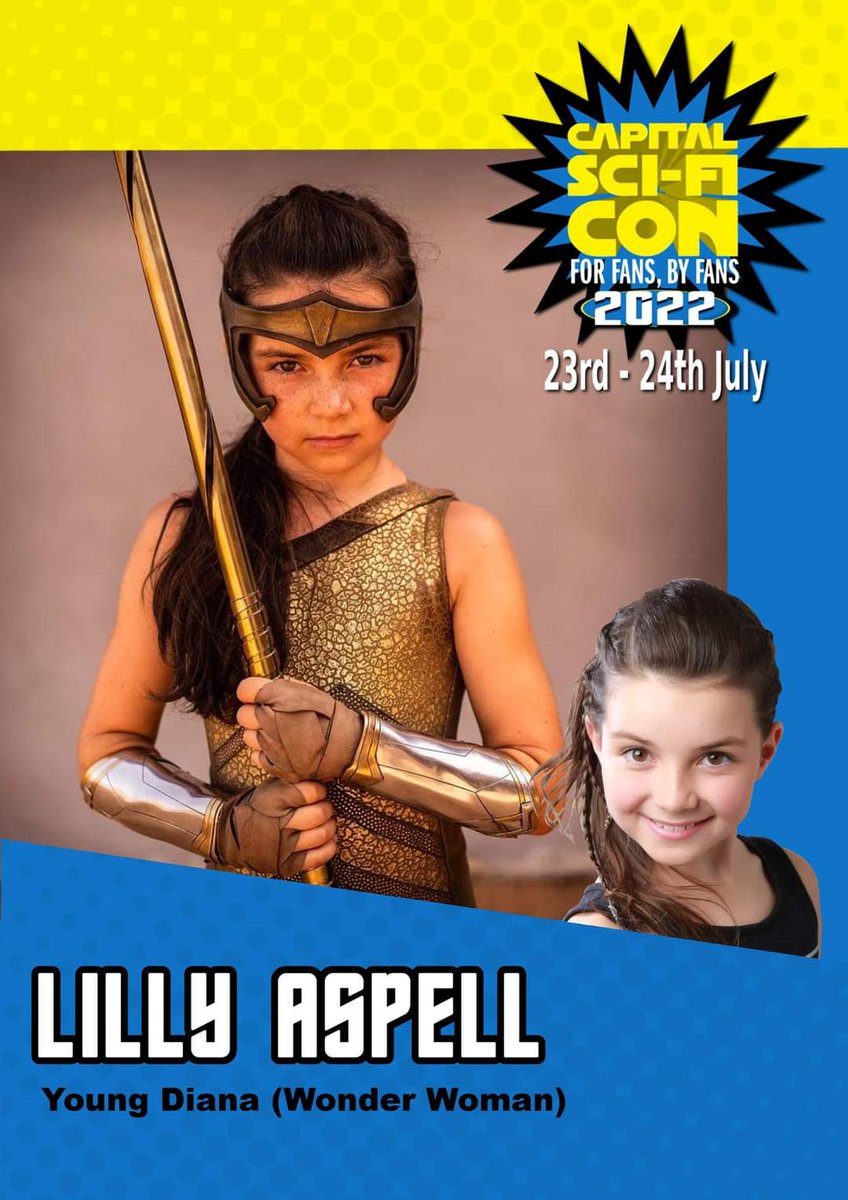 Capitalscificon's tweet photo. ***Guest Announcement***
@LillyAspell will be attending Capital Sci fi Con at the O2 Academy Edinburgh on the 23rd and 24th July 2022.
#wonderwoman #DC #WW84 #youngdiana #comiccon #capitalscificon #edinburghcomiccon #scotlandcomiccon #charityconvention #comiccon #cosplay https://t.co/nWKYge9PGN