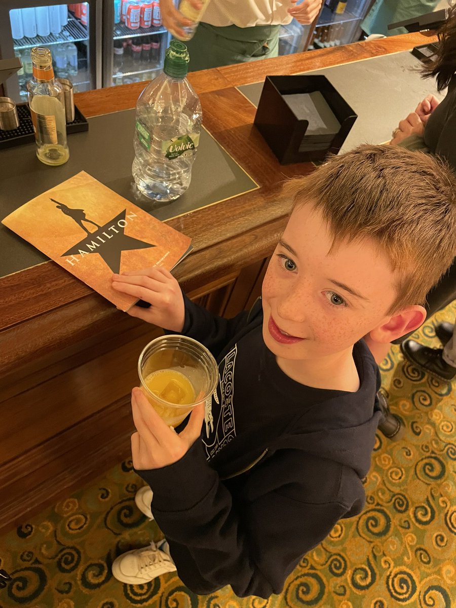 My boy Edward and I Absolutely  blown away by today’s matinee of <a href="/HamiltonMusical/">Hamilton</a> in London. Especially @astonishingtrev who I think nails GW! Two standby performances stole the show for me <a href="/aleelambert/">Aaron Lee Lambert (he/him) 🍉</a> and <a href="/MrJayPerry/">Jay Perry</a>