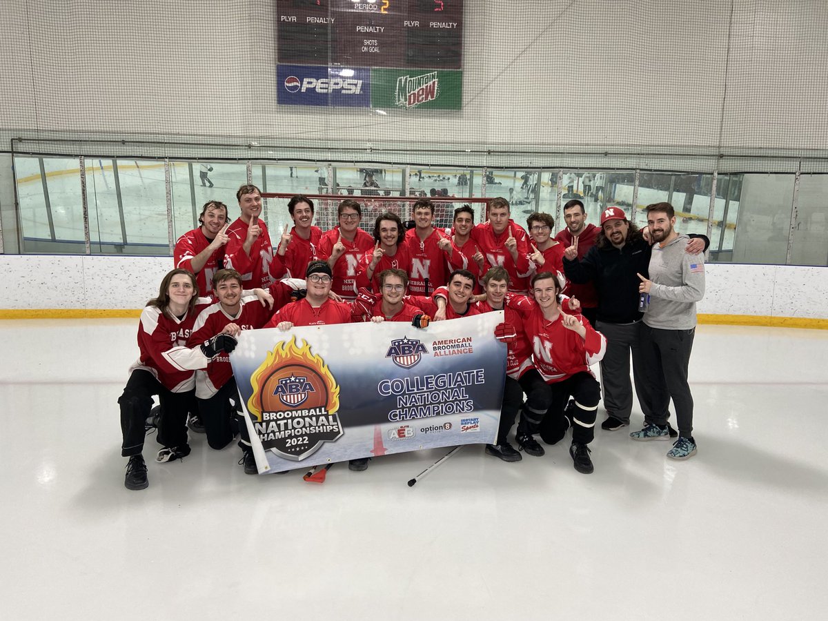 AEBroomball's tweet photo. 2022 Collegiate National Champions - University of Nebraska https://t.co/UBO3KR4Uuz