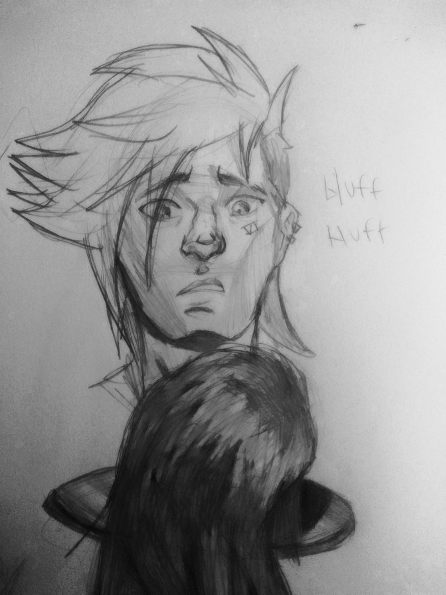 GorrMart's tweet photo. A drawing I made of vi seeing caitlyns head instead of a cupcake
Jinx: "Heres youre cupcake sis.." https://t.co/N72dwV60eH