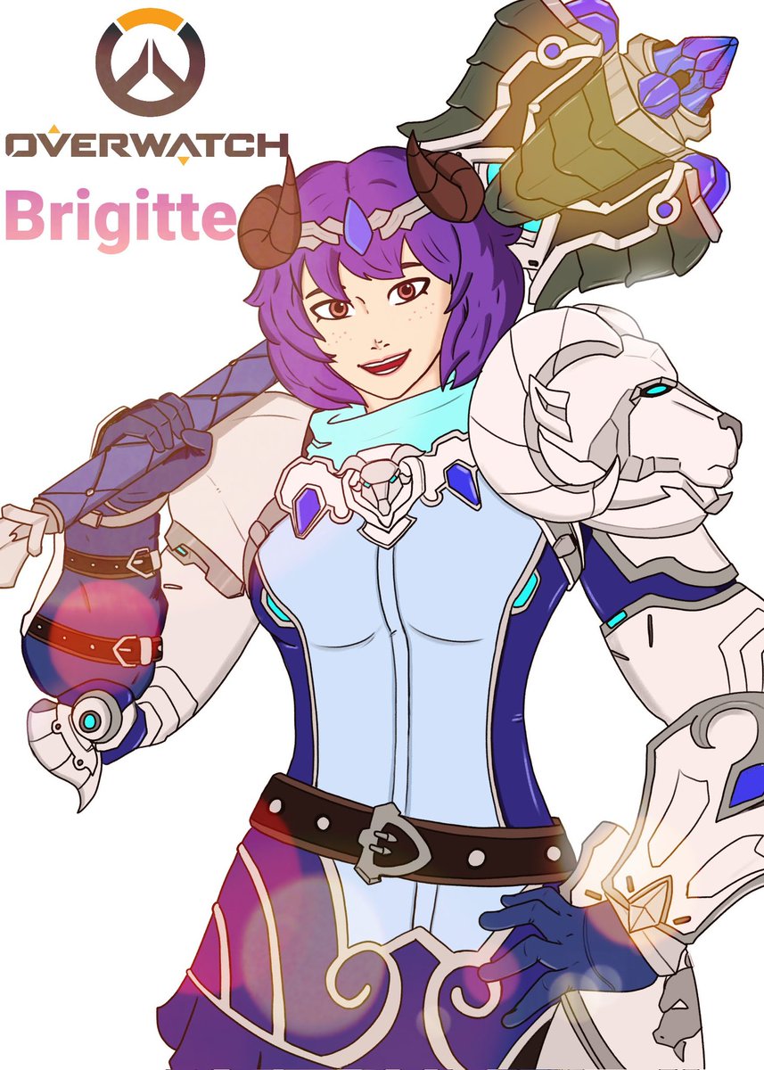 NOVA48272533's tweet photo. Another Fanart for Brigitte from Overwatch😄 https://t.co/0mFzkRmMTa