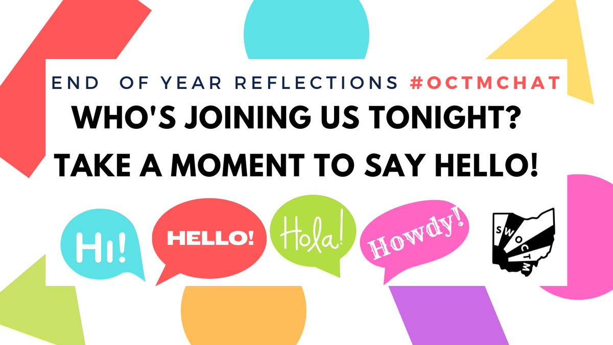 swoctm1's tweet image. Welcome to tonight’s #octmchat! We are excited to reflect with you. Say hello! Introduce yourself, your role, and your location. #octmchat