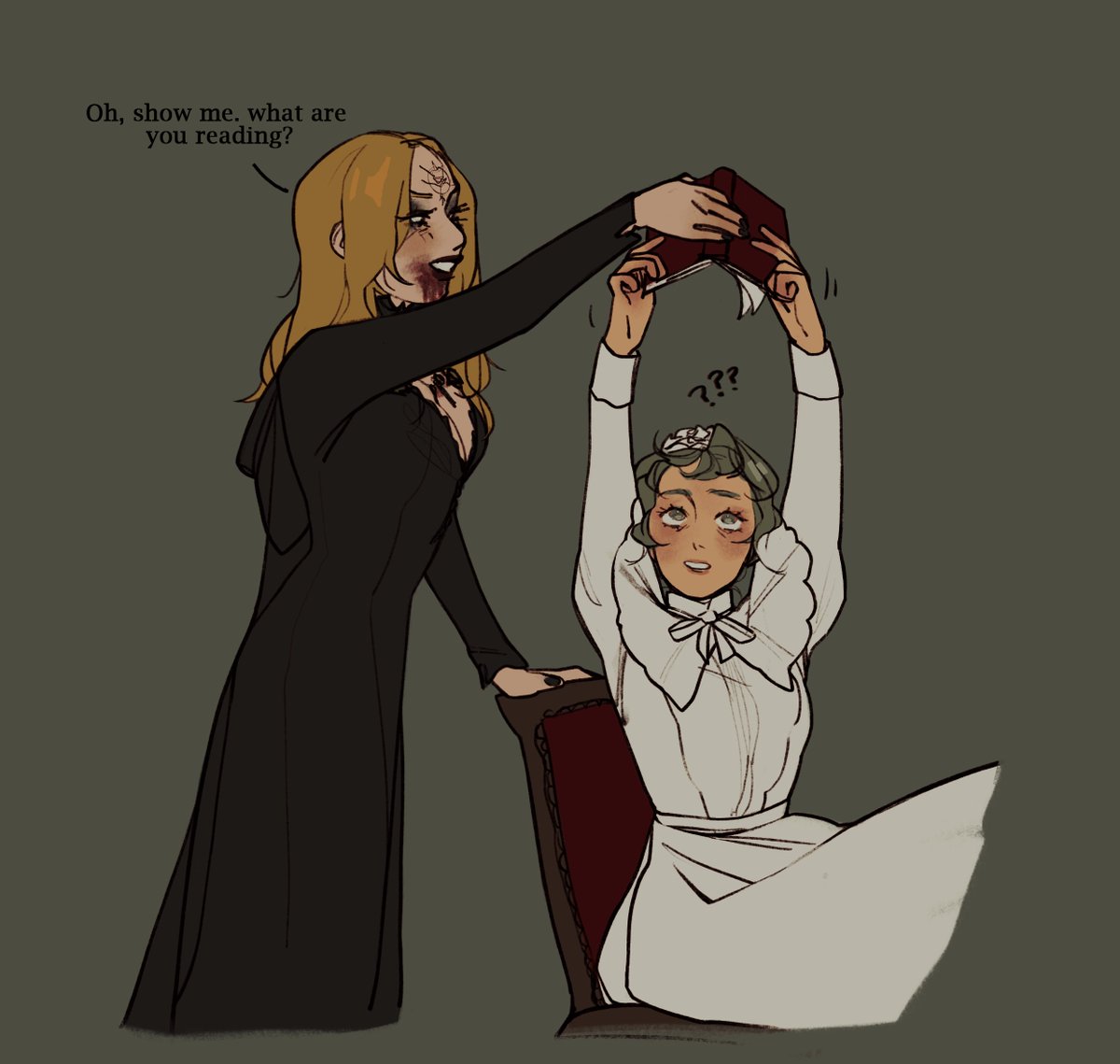 AcousticMalta's tweet photo. The maid is reading Carmilla or smth https://t.co/CK0vA7BwG8
