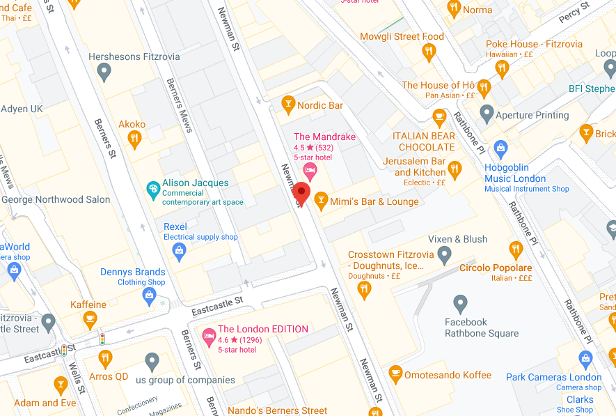 Eight fire engines and around 60 firefighters have been called to a fire on Newman Street in #Fitzrovia More information to follow