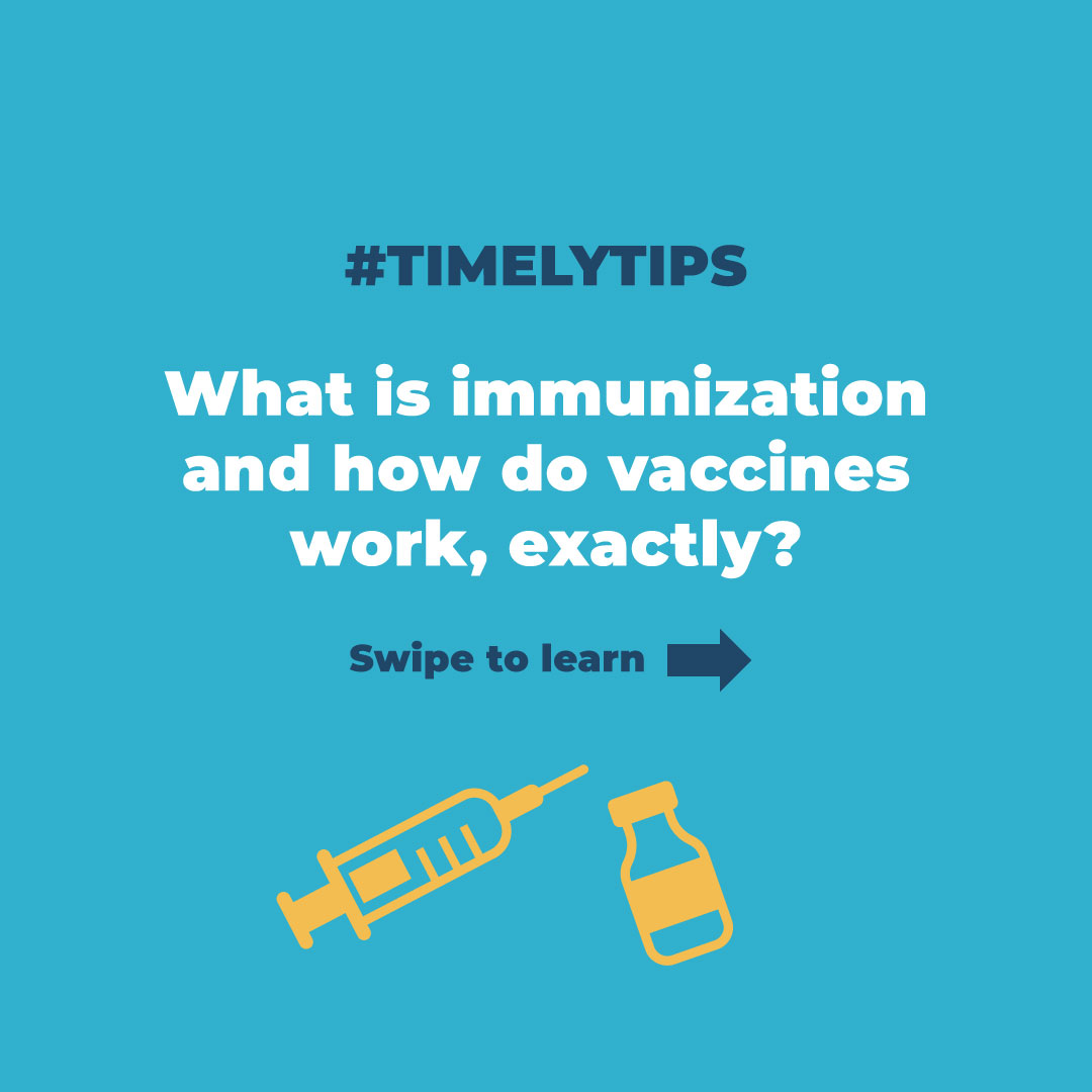 timely_care's tweet photo. Vaccines have been getting a ton of press recently. Information on how they work and why they’re effective can be confusing and hard to find. Swipe through these #timelytips for a quick crash course. #worldimmunizationday #timelycare #forstudentsforfree https://t.co/0w5fwBl5pr