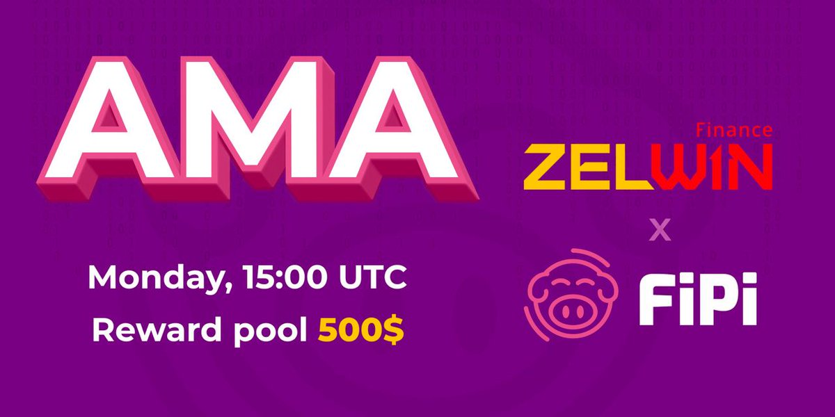 ZELWINofficial's tweet photo. 📣 AMA, total reward pool - 500$
Monday, April 25, 15:00 UTC
👉 Follow @ZelwinOfficial & @FiPiToken
👉 Like & Retweet this tweet
👉 Comment and tag 3 friend username
👉 Post your question: https://t.co/680Ua3PjCQ
👉 Join https://t.co/WzhknVBQbV https://t.co/XVkIcxVZmn