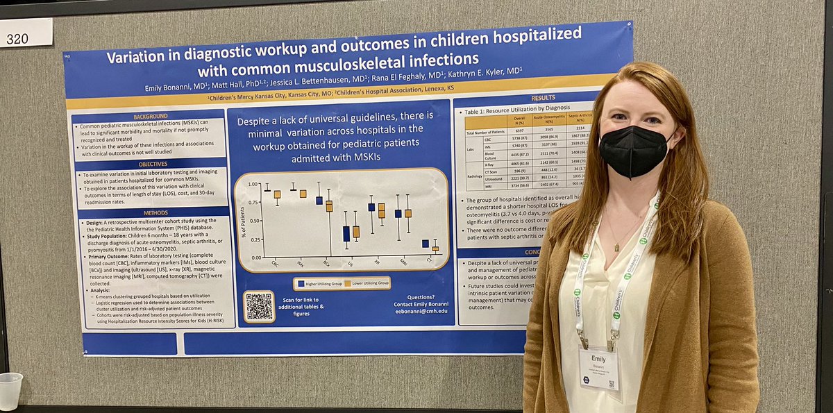 Emily Bonanni presenting her findings re care variation in MSK infections at #PAS2022. Thrilled that our <a href="/PHMFellowships/">PHM Fellowships</a> trainees have the opportunity to showcase scholarly work at an in-person conference! <a href="/CMKCFellows/">Children's Mercy Fellowship</a> <a href="/stats_hall/">MattHallStats</a> <a href="/kedkyler/">Kate Kyler, MD</a> <a href="/JessBetten/">Jess Bettenhausen</a>