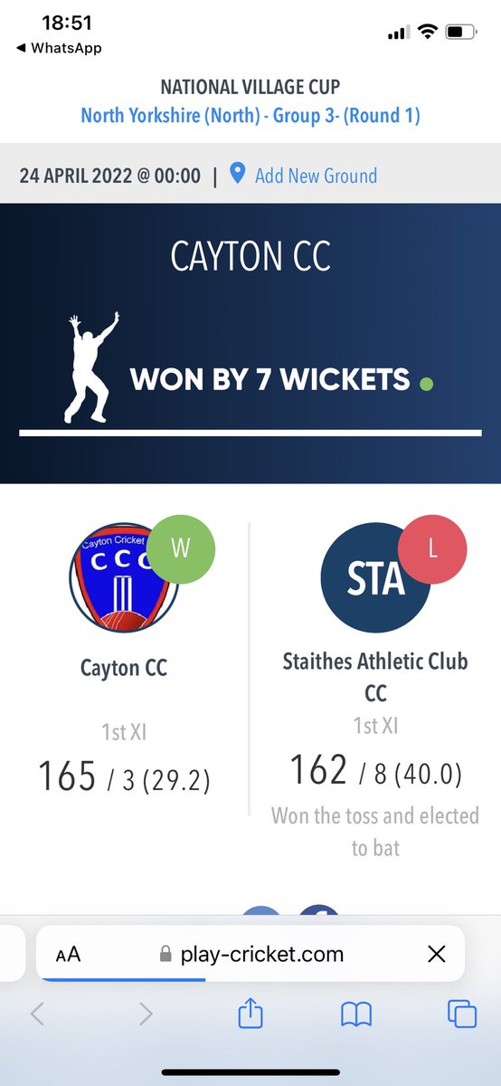 CaytonCricket's tweet photo. Victory in the #NVKO vs @StaithesCC brilliant to see so many big contributions from different players this weekend. Competition for places ๐๐ฝ๐๐ฝ https://t.co/ZpWsagGuhl