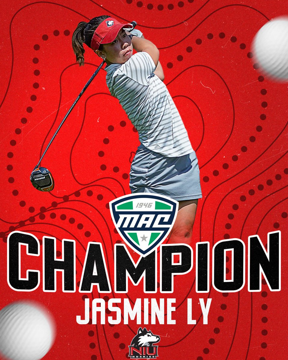 NIUAthletics's tweet image. HISTORY MADE! NIU's Jasmine Ly becomes the first @MACSports Champion in @NIUwomensgolf history! Ly shoots 69-73-73 for a four-stroke win! Congratulations Jaz!! #wiretowire