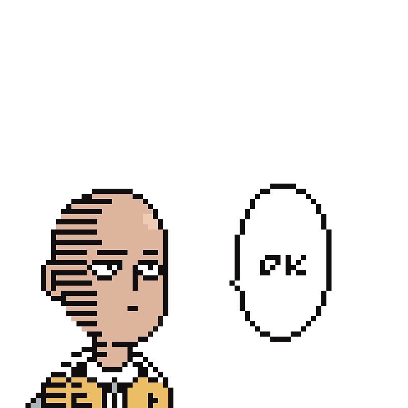 brybellringer's tweet photo. Pixel Saitama - I love #OnePunchMan and I recently got to work on this piece as part of an emoji pack for @uxhacks_ …what dev doesn’t love #anime Lol…more on this to come! #Retro #pixelart https://t.co/5iywgGIOnA