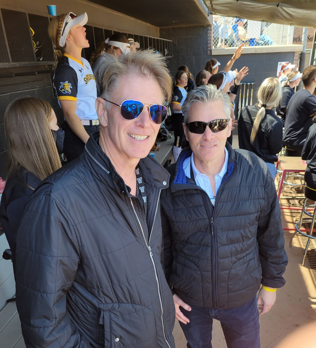 #shockersoftball an inside view of the dugout. Congrats Shockers. <a href="/PresidentWSU/">President Richard Muma</a> <a href="/RickCaseWSU/">Rick Case</a>