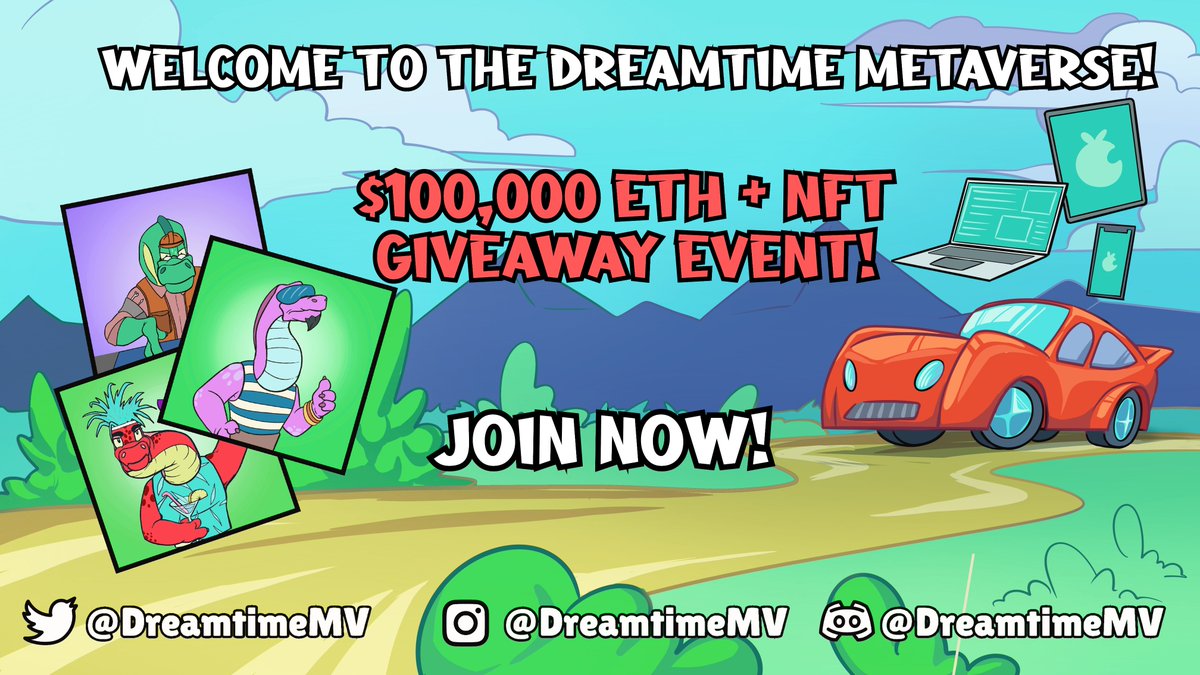 prof_nft's tweet photo. 🎁$𝟏𝟎𝟎,𝟎𝟎𝟎 + 𝟏𝟎 #NFTs🎁
DreamTime Metaverse's Largest #Giveaway Event

🏆Prizes:
🤞12 Lucky winners will receive $𝟓𝟎𝟎𝟎 each
🤞200 lucky winners will receive $𝟐𝟎𝟎 each
🤞10 Lucky winners will receive 1 NFT each

🏅Limited WL Spots

✅Join:
https://t.co/nTuf2sk1ES https://t.co/ptIkJYgmNl