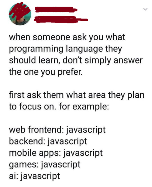 javascript... that is all🙃