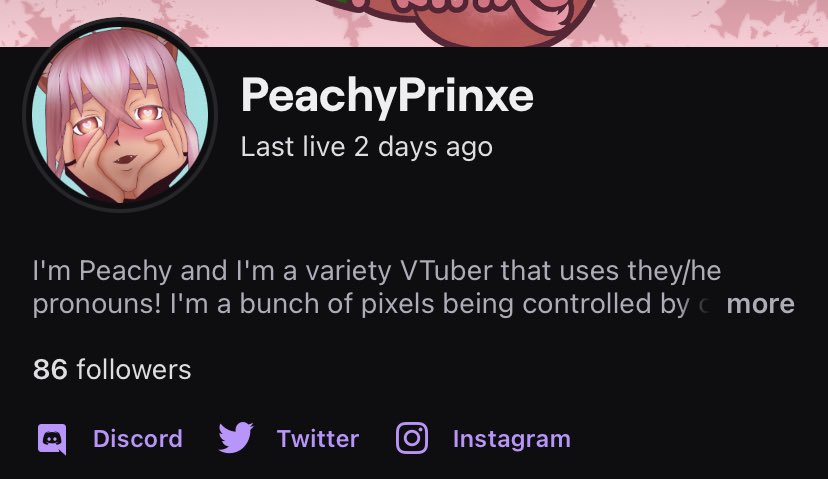 PeachyPrinxe's tweet photo. pspspspspsp could y’all boost this so i can hit my goal of 100 followers before june to celebrate 1 year of me streaming? 🥺👉🏼👈🏼

https://t.co/xEgD4xgO8S

 #VTuber #VTuberUprising #ENVtuber #VTuberEN #twitch #TwitchStreamers #TwitchAffliate #smallstreamer https://t.co/iKEdVoUjZo