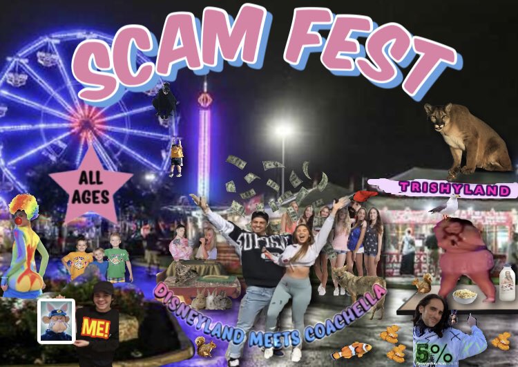 MitchChrys's tweet photo. Scam Feast!!! Whoโs going? I love Ant ๐ he's just there for a job! #acefamily #acefest #scam #TrishaPaytas #ethanklien #h3h3podcast #daviddobrik #meme #jamescharles https://t.co/0h0cyoiIkA