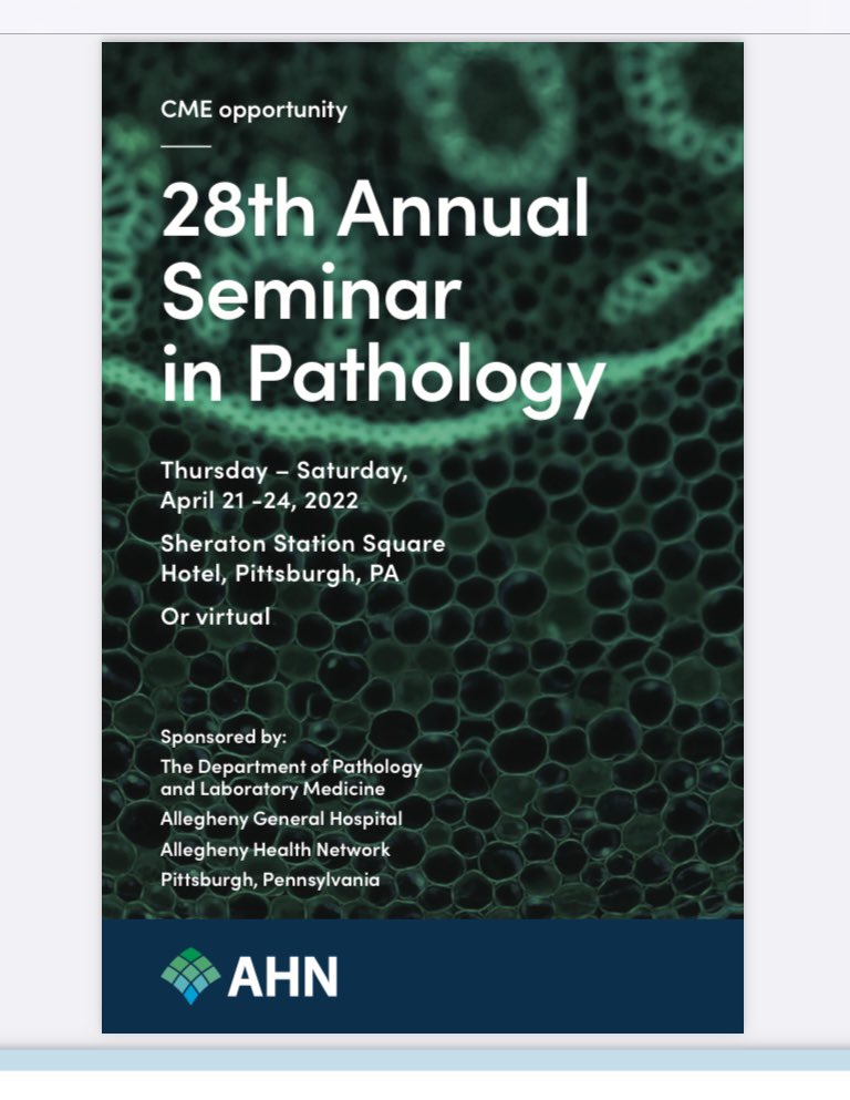 Amsangui's tweet photo. Thank you much @AndreMo77438628 and @smlungpathguy for coming to the Pittsburgh Annual Seminar in Pathology and your wonderful presentations. We learnt so much @alecco22 @AGHPathRes https://t.co/jPBUag6eJ1