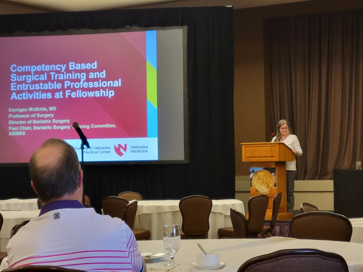 joshuamammen's tweet photo. .@CorriganMcBride describes the current state of #EPAs in surgical fellowships drawing from her extensive experiences #swsc22 @unmc @NebraskaMed https://t.co/WyNWWr0Vrc