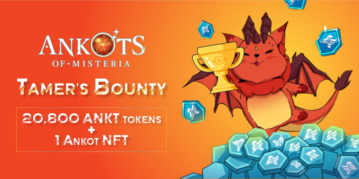 📢 Attention

Due to popular demand by the Worldwide Tamers Association (WTA) we've decided to extend the Tamer's Bounty event by 1 more day.

That's right Tamers, that's 24 more hrs of winning $ANKT.

Head over to sweepwidget.com/view/55185-3ko… and keep collecting 'em bounties 💠💠💠