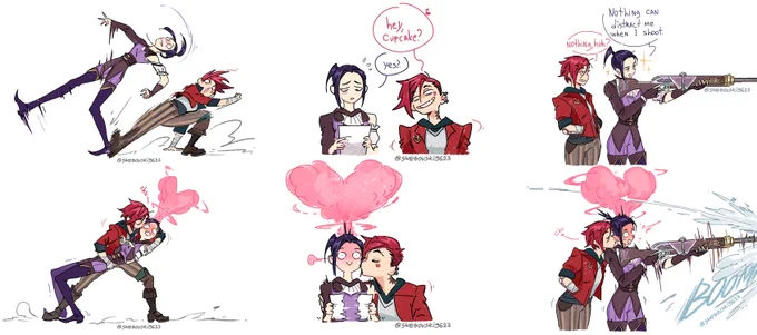 Made a full collection of my Arcane heart-explosion comic strips ❤️ 