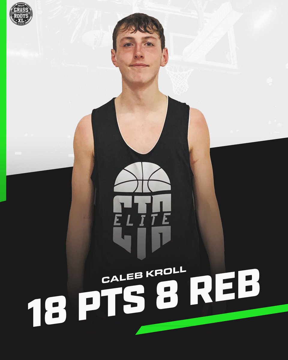 Caleb Kroll (<a href="/cale3kroll/">Caleb Kroll</a>) recorded a near double-double for CTA Elite (<a href="/CompeteTraining/">Jordan and Courtney Moses Delks</a>) at the @USAYouthHoops Spring Classic 💪
