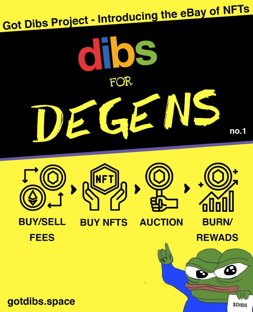 gotdibswhale's tweet photo. @EricCryptoman What If I told you there was an eBay for NFTs in the works and you could get in under $600k? 

$DIBS holders are winning auctions at 60% discount on bluechip NFTs, live on twitter spaces every saturday

join us: https://t.co/HZ09mm6u3B https://t.co/3dhCQFpRet