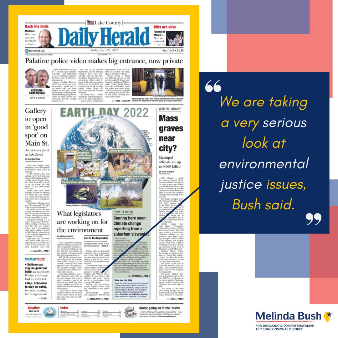 MelindaForIL's tweet photo. Thank you to the Daily Herald for featuring the hard, ongoing work being done on the Environment and Conservation Committee! Read more from me and other climate activists in Friday’s cover story. https://t.co/vxu5PZFc3O https://t.co/WfAcFvAfW5