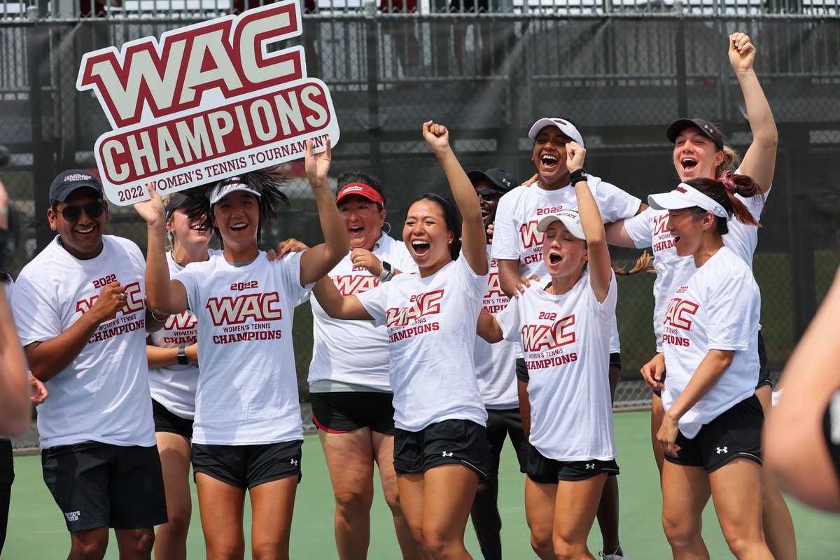 NMStateWTEN's tweet photo. Cruces, the @WACsports Tournament CHAMPS are comin' home with some hardware 🏆🎾 #AggieUp https://t.co/4mmZ7EAaca