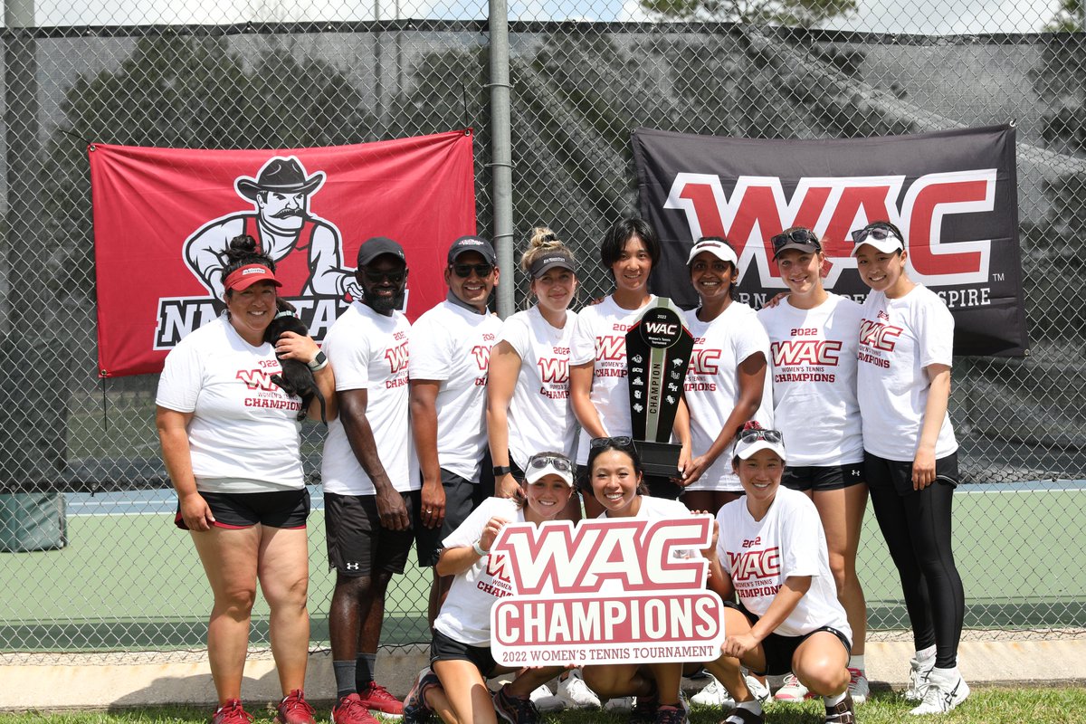NMStateWTEN's tweet photo. Cruces, the @WACsports Tournament CHAMPS are comin' home with some hardware 🏆🎾 #AggieUp https://t.co/4mmZ7EAaca