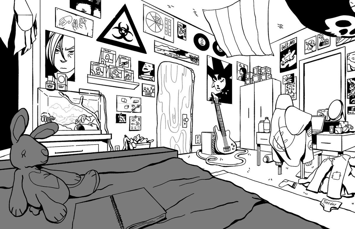 cloud____kid's tweet photo. Hey yall! Just designed this room and colored it too :) i love how @Lowtwait uses line so i took some heavy inspiration him ✨
.
.
.
#background #backgroundcolor #backgroundlayout #animation #illustration #drawingwhileblack https://t.co/JWWMiPO8Fe