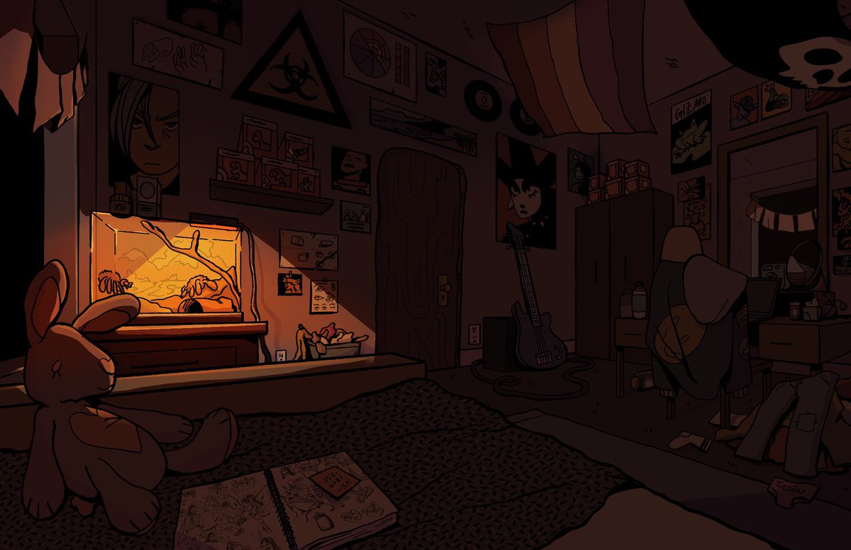 cloud____kid's tweet photo. Hey yall! Just designed this room and colored it too :) i love how @Lowtwait uses line so i took some heavy inspiration him ✨
.
.
.
#background #backgroundcolor #backgroundlayout #animation #illustration #drawingwhileblack https://t.co/JWWMiPO8Fe