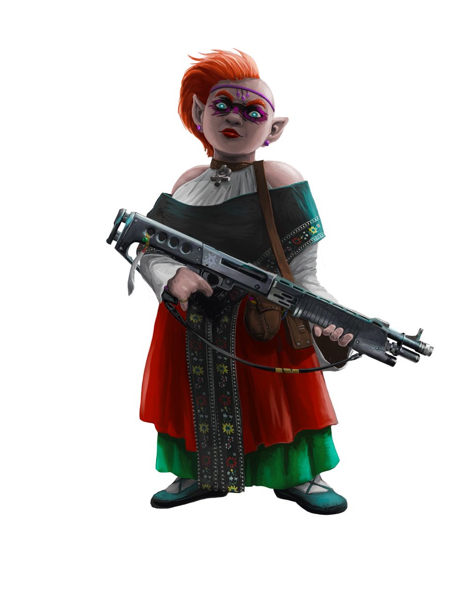 Ein Blick auf den kommenden Datapuls: Harz von @aasartconcept 
Auch Hexen mögen große Wummen! #shadowrun #pnpde