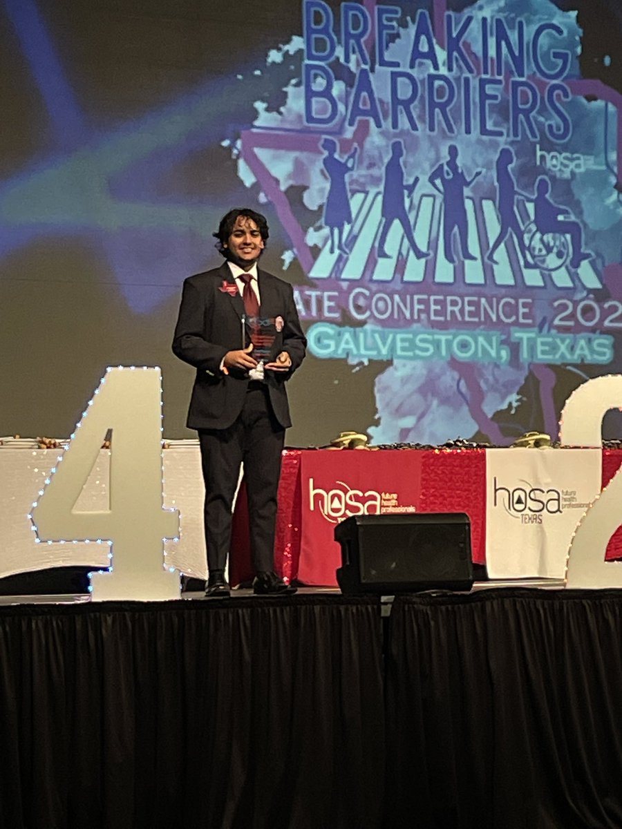 THSHOSA3's tweet photo. We at Travis  HOSA are so proud of Jon Naqvi on being elected as the 2022-2023 Texas HOSA State Vice President. Keep on making us proud!! @FortBendISD @THS_Tigers https://t.co/SdEXqVEZuv