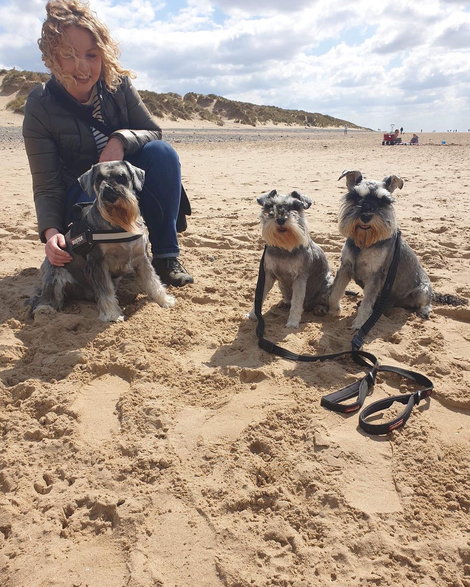 Took Buster for a walk on da windy beach today and met up wiv his pawrents Dollie and George 💙  I reckon Laveen would have liked that we still see each other 💙 #family