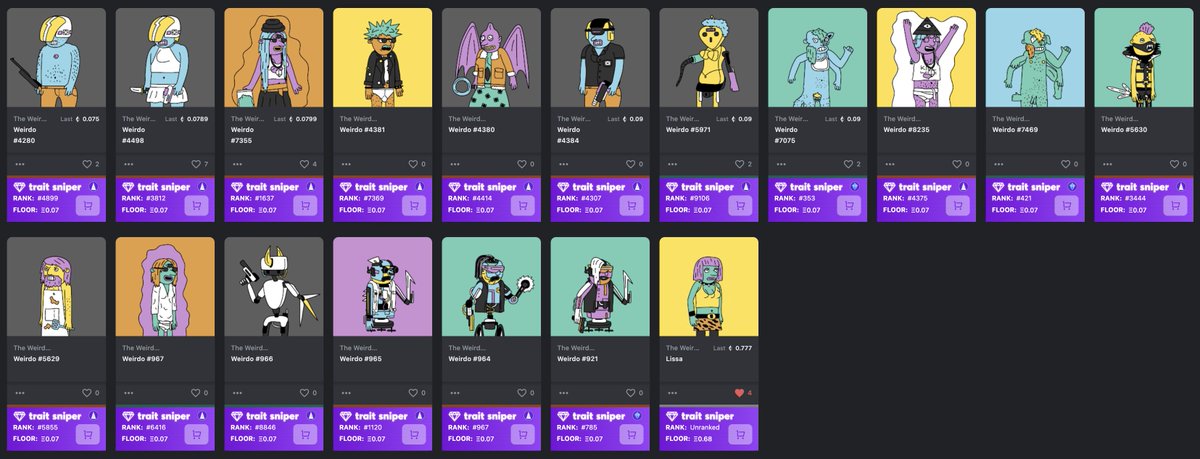 I want to congratulate the whole team. It is a project that provides the best organic growth I have seen from the first day to this day and is unique in art. <a href="/TheWeirdosNFT/">The Weirdos</a> @Crypt0jacked <a href="/KernowKream/">KernowKream</a>