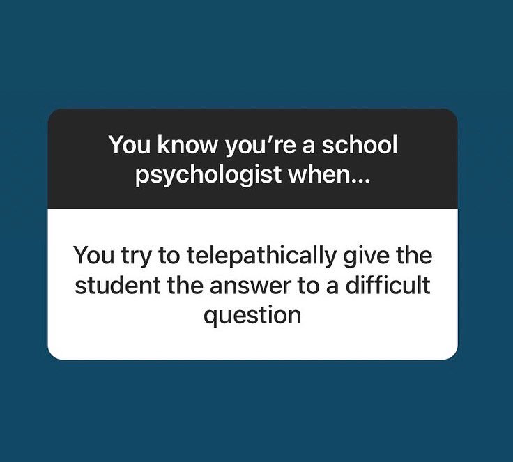 SchoolPsychDCom's tweet photo. “You know you’re a school psychologist when…” received so many great responses. Here are some favorites and keep it going in the comments! https://t.co/bVX3d0Ksps