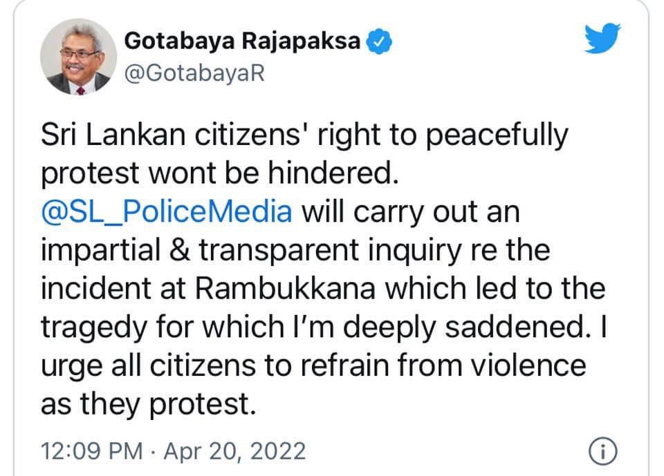 Colombo Magistrate rejected the court order attempted by the police to stop the protest march by the InterUniversityStudentsFederation. This powerful image shows how Rajapaksa regime tried to stop the peaceful protest by the STUDENTS - They are our future! <a href="/hrw/">Human Rights Watch</a>  <a href="/UNHumanRights/">UN Human Rights</a>