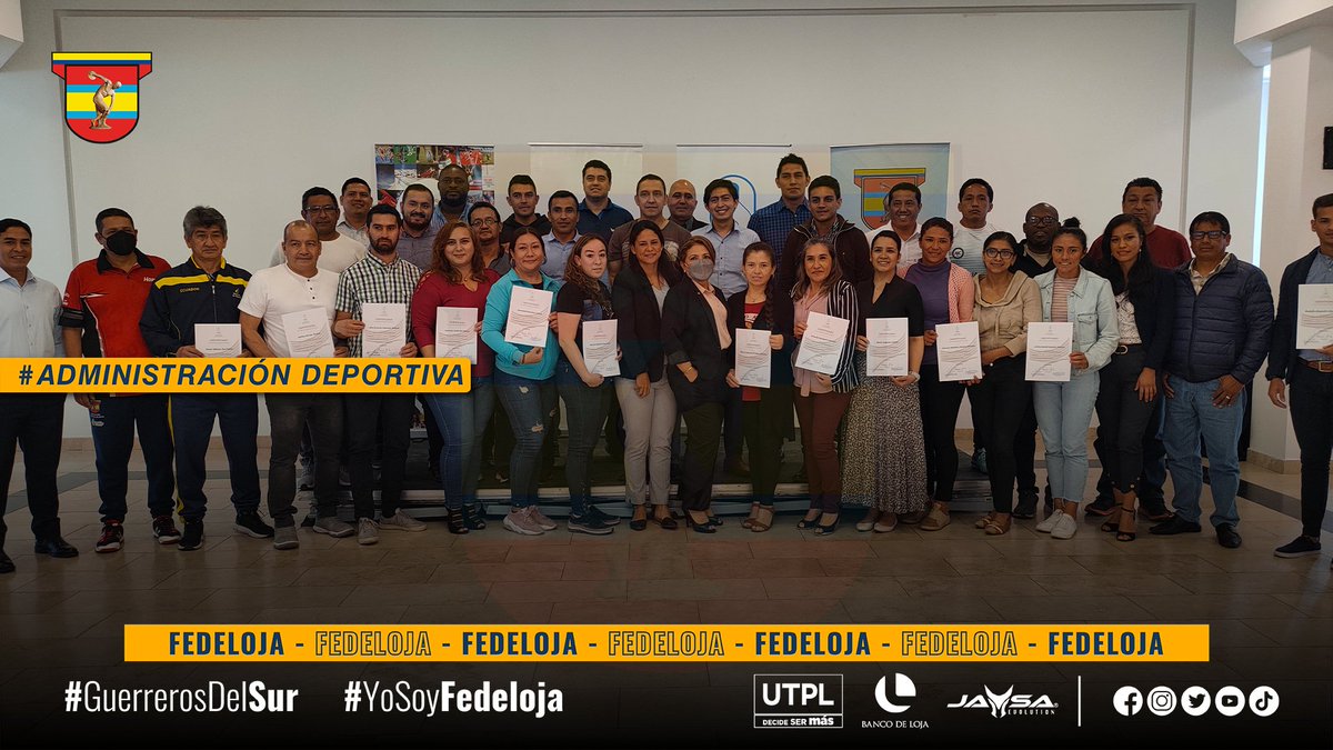 fedelojaec's tweet photo. Este fin de semana desde el 22 al 24 de abril, en las instalaciones del Hotel Sonesta se realizó el curso de Administración Deportiva dictado por el Comité Olímpico Ecuatoriano 🇪🇨 y organizado por #Fedeloja 

@ECUADORolimpico
@noec3

#VamosGuerreros #YoSoyFedeLoja https://t.co/LCvdAH6pcB