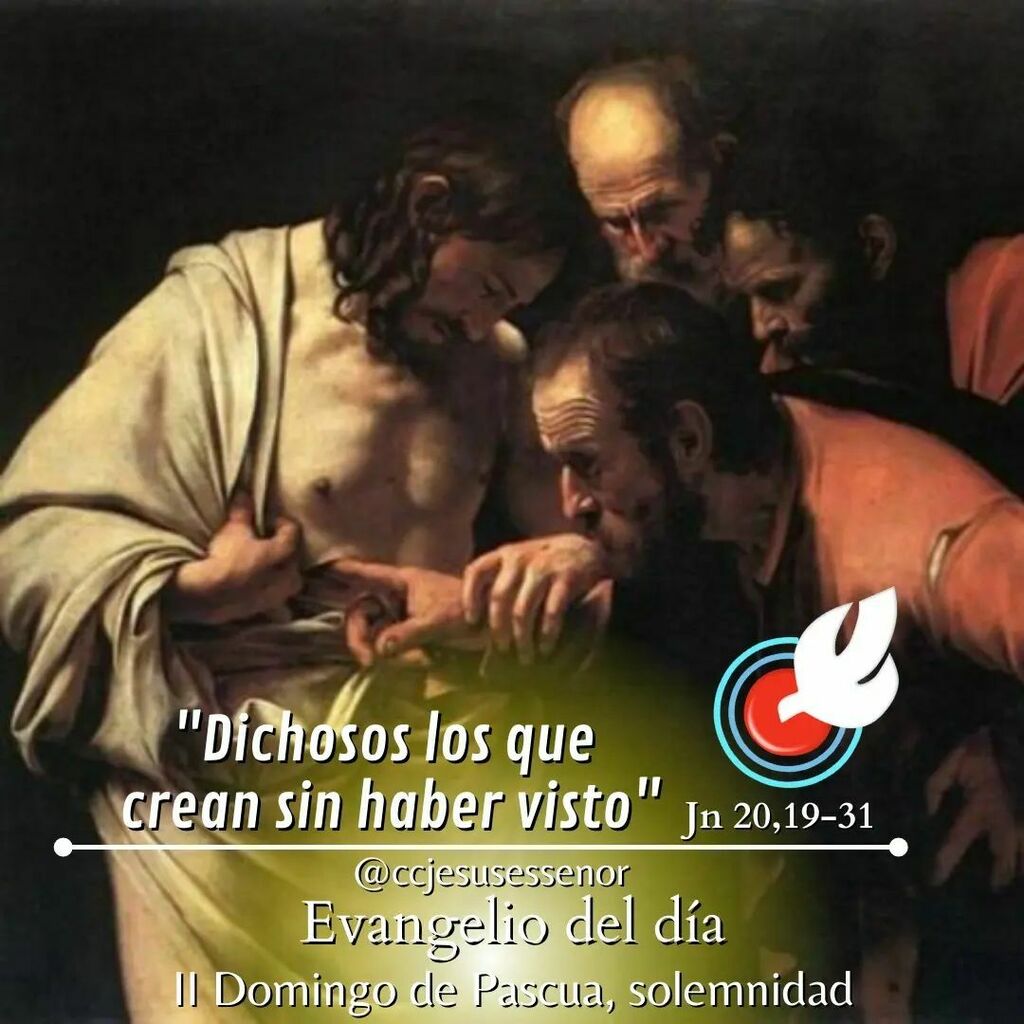 ccjesusessenor's tweet photo. Lectura del Santo Evangelio según San 
Juan  20,19-31 

Al anochecer de aquel día, el día primero de la semana, estaban los discípulos en una casa con las puertas cerradas, por miedo a los judíos. 

Y en esto entró Jesús, se puso en medio y les dijo: 

-… https://t.co/HHaZwlVzz8 https://t.co/bATRpozki6