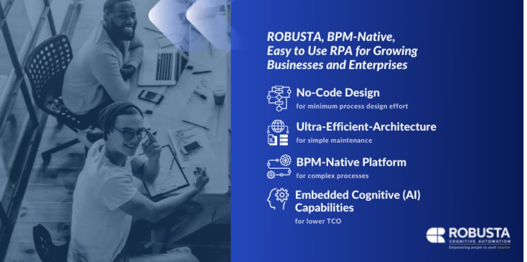HuisingIT's tweet photo. Huising IT is delighted to announce a new
partnership with Robusta. Interested in automating your (repetitive and manual) business processes contact me, more details at https://t.co/1pLGrwQZK4    #RPA #RobustaRPA #RobustaCognitiveAutomation #processautomation https://t.co/91SywTseJr