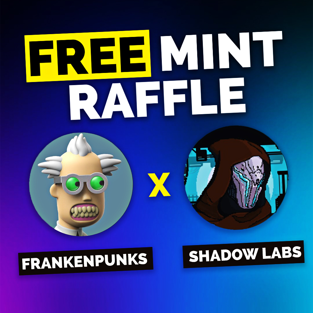 3dFrankenPunks's tweet photo. // Giveaway Raffle Collab

Super limited supply, only 333 spots.

We're giving away 1 Shadow Labs Free Mint.

To qualify you must:

1. Like &amp; RT this post
2. Follow @3dFrankenPunks 
3. Follow @cjryptko
4. Tag 3 frens

24 hours... https://t.co/GWmzmQpa1v