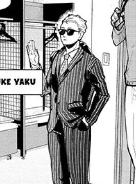 yaku: hey there everyone. just finished paying for yuu's flight and food expenses. i even let him borrow my shades from collection at home. 
