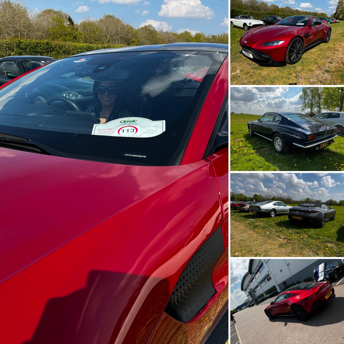SabiroDbx's tweet photo. What an incredible #Astunday on the #MKClassicTour2022 with me co-driver/navigator for my amazing wifey @EbonySoltani in #Geri our #HyperRed @astonmartin #Vantage. A superb event, great route and tours and incredibly well organised, for a great cause @LittleLivesUK https://t.co/wRwN7PNJ28