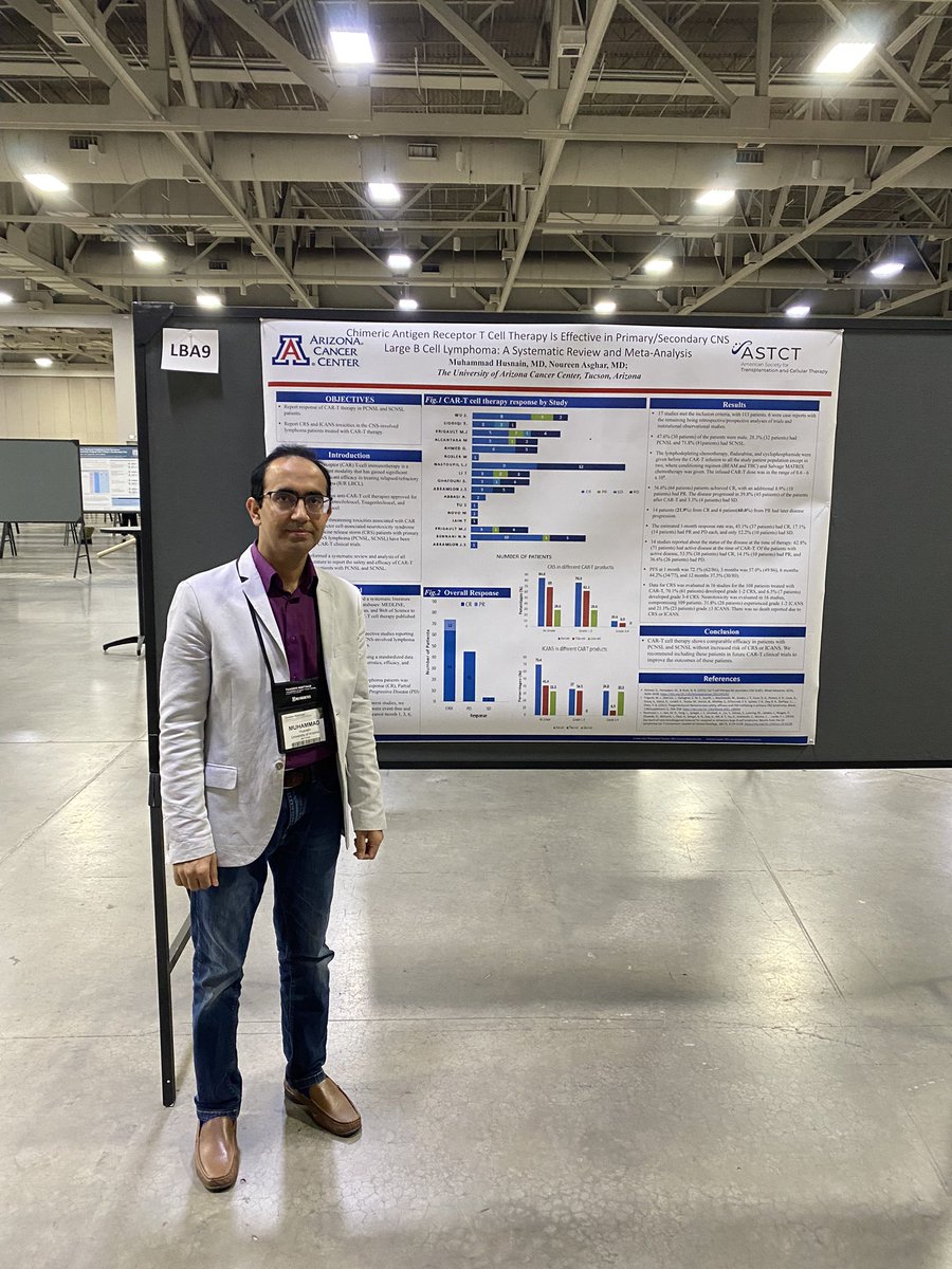 Come, check our poster LBA9 to learn about the safety and efficacy of CAR-T cell therapy in primary and secondary CNS lymphoma. #Tandem22 #ASTCT #CART #PCNSL #SCNSL